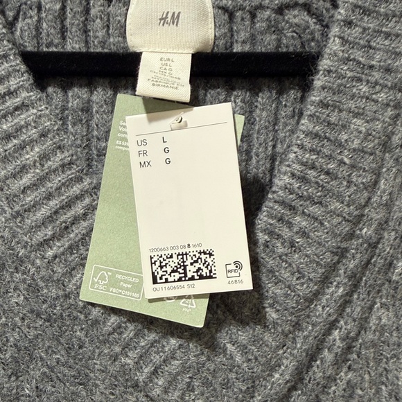 H&M Charcoal Long Sleeve Knit Dress - Picture 3 of 5